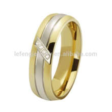 Joyería vintage barata de los anillos de oro del diamante, anillos de compromiso coloreados del oro